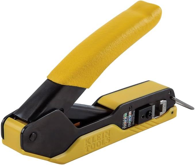 Klein Tools 80017 Data Cable Crimper and Modular Data Plug CAT6 50-Pack Tool Kit, Pass-Thru Installation Tool Kit, 2-Piece
