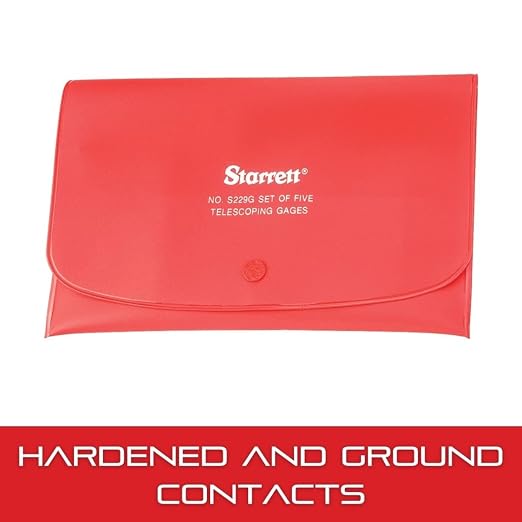Starrett Telescoping Gage Set with One Arm - Ideal for Determining True Size of Holes, Slots and Recesses - 1/2" - 6" Range, 2-3/8" - 3-1/4" Handle Length - S229GZ
