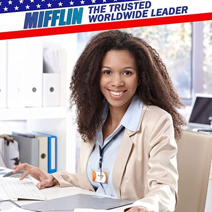 MIFFLIN-USA Flat Breakaway Safety Lanyard for ID Badges (Black, 36 Inch, 800 Pack), Soft Woven Neck Line