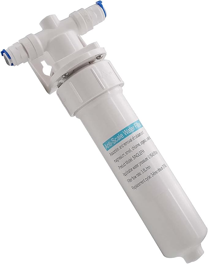 Westbrass AF400 Under Sink In-line Filter Unit and Cartridge for Instant Hot or Pure Water Dispenser faucets, White