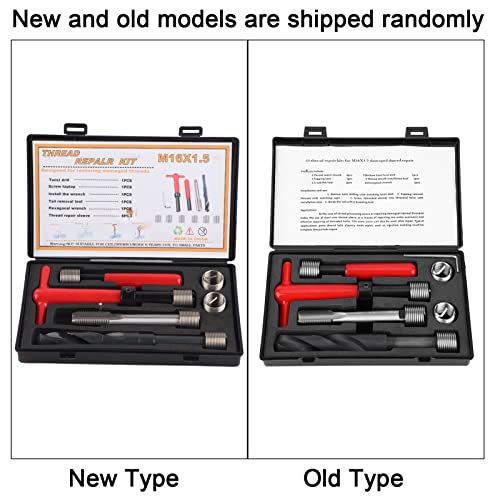 11Pcs M16x1.5 Thread Repair Kit Stainless Steel Drill Helicoil Repair Kit Threaded Reply Tool Kit