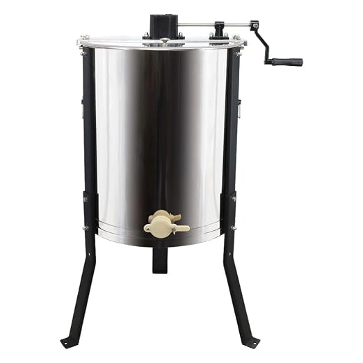 BeeCastle Manual Honey Extractor 4/12 Frame Stainless Steel Honeycomb Drum Spinner Extractor with Height Adjustable Stand,Manual Crank Beekeeping Extraction Equipment