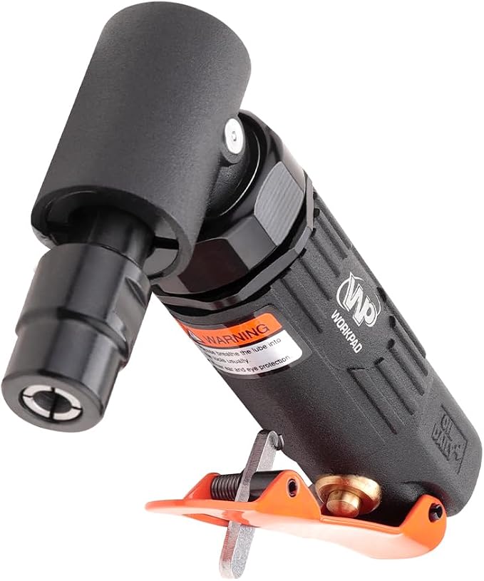 WORKPAD 12PCS Air Die Grinder Set, Straight/Angled Air Die Grinder Kit with 1/4 and 1/8 inch Collets, 10-Pieces Die Grinder Stone Set, Pneumatic Tools