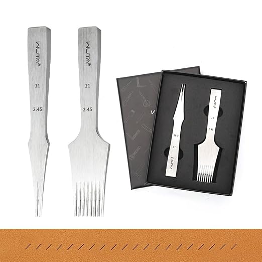 WUTA Leather Chisel All-Polished Die-Steel Puncher French Style Pricking Iron Sharp Leather Punching Tool Kits