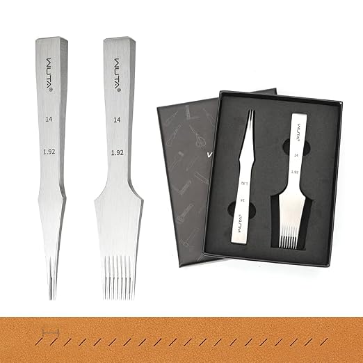 WUTA Leather Chisel All-Polished Die-Steel Puncher French Style Pricking Iron Sharp Leather Punching Tool Kits