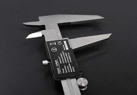 Accusize Industrial Tools Digital Caliper, 12 in/300 mm, 1110-0838 | 300 mm/12 in Range, 0.01 mm/0.0005 in/1/128 in Resolution, ±0.04 mm Accuracy, Metric/Inch/Fractional, Full Screen LCD