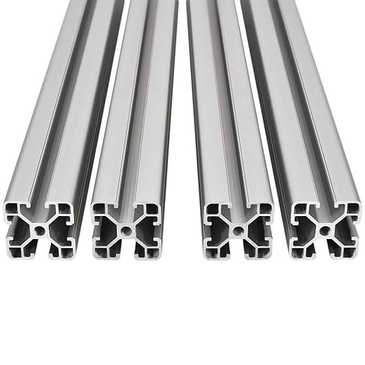 IXGNIJ 4PCS T Slot 4040 Aluminum Extrusion Profile 31.5'',European Standard Linear Rail for 3D Printer Parts and CNC DIY 800mm Silver