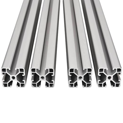 IXGNIJ 4PCS T Slot 4040 Aluminum Extrusion Profile 15.74'',European Standard Linear Rail for 3D Printer Parts and CNC DIY 400mm Silver(15.74inch)
