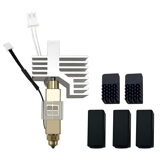 0.4MM Ceramic Hotend Kit Clog-Free Extruder for Elegoo Centauri Carbon/CC, Hardened Steel Brass Nozzles, 320°C Heat-Resistant All-Metal Hot End, Rapid Printing with 2PC Silicone Cover&2PC Nozzle Brush