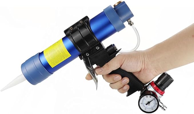 Air Sealant Gun 10 oz/310 ml,Pneumatic Caulking Gun,Silicon Sealant Nozzle Glass Rubber Grout Construction,Applicator Glass Gluing Tool