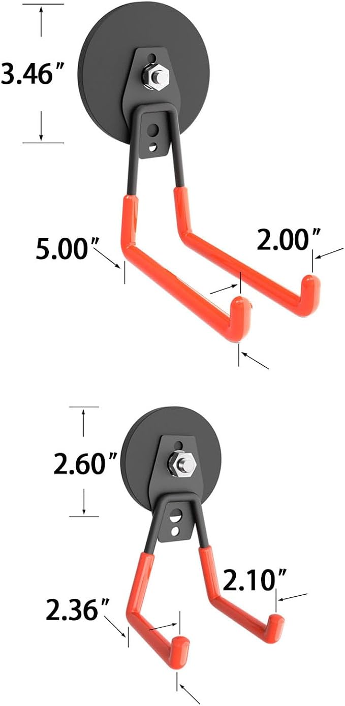 Super Strong Garage Magnetic Hooks Heavy Duty-8Pack,Powerful Magnetic Hook for Power Drill, Garden Tools, Hose, Straps, Steel Pegboard, Magnetic Garage Hooks, Workshop Magnetic Tool Holder