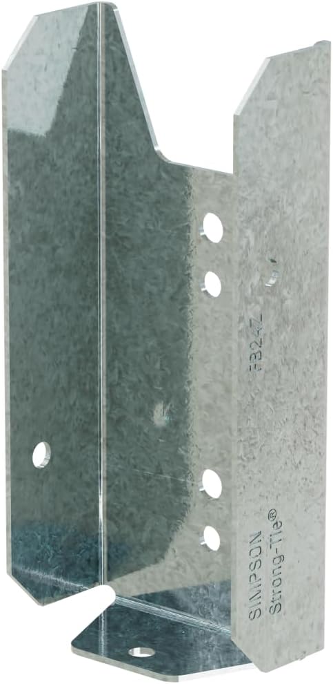 Simpson Strong-Tie FB24Z Fence Rail Bracket - 1-9/16-in. x 3-3/8-in., for 2x4 Lumber, Durable ZMAX Galvanized 20-Gauge Steel Construction, Versatile Fastener-Ready Design