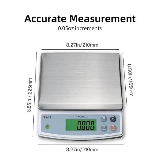 Polit KOIN Digital Food Scale 40lb – High-Capacity Rechargeable Kitchen & Packing Scale with Stainless Tray, 1g Precision and 3-Color Indicator for Baking, Meal Prep and Vendors