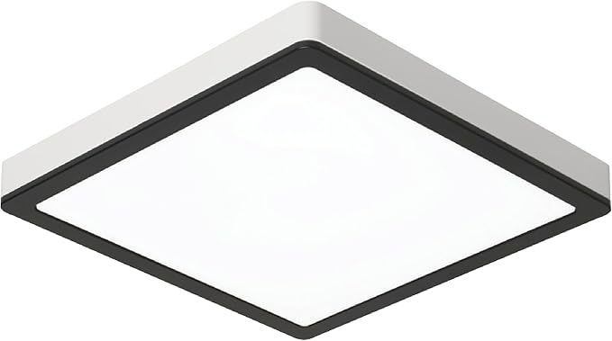 Homewerks 7105-12-MB Bathroom Fan with Light 100-CFM 2 Sones Matte Black Square Ventilation Fan with Dimmable LED Light and Magnetic Trim Ring
