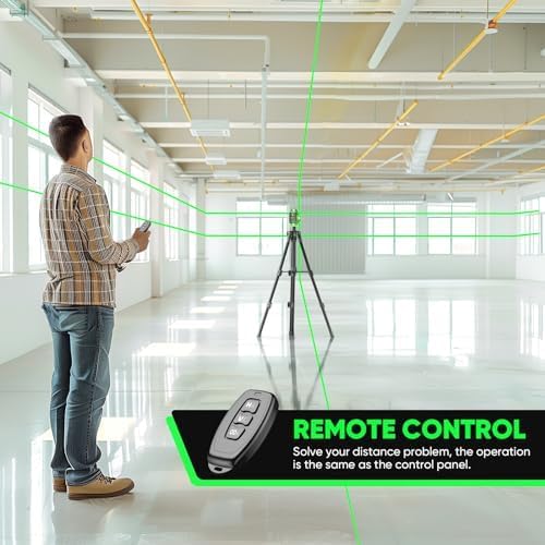Laser Level 360 Self Leveling with Tripod, Elikliv 4D Laser Level, 165Ft Green Laser Level Lines Tool, 4x360° Cross Line Laser for Construction, Picture Hanging, Floor Tile, Renovation(green)