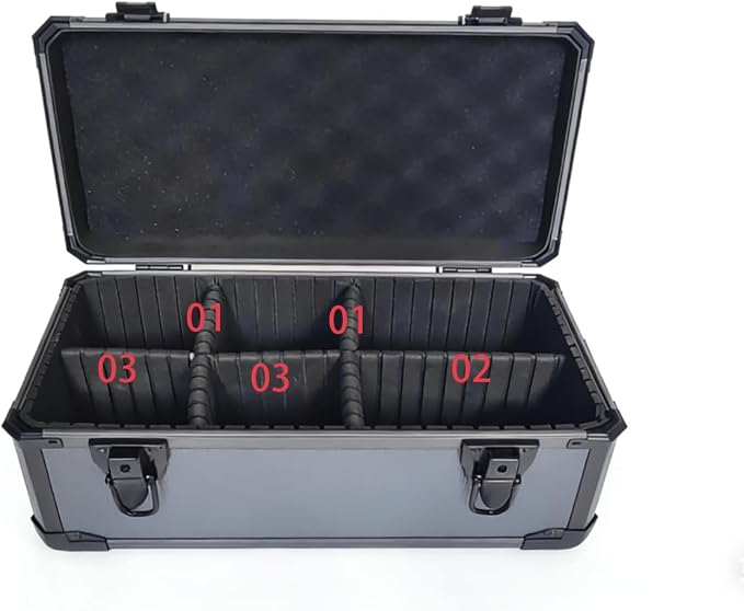 14in Reinforced Aluminum Hard Case with DIY Customizable Interior Dividers (14 x 7.9 x 7.3in Interior)