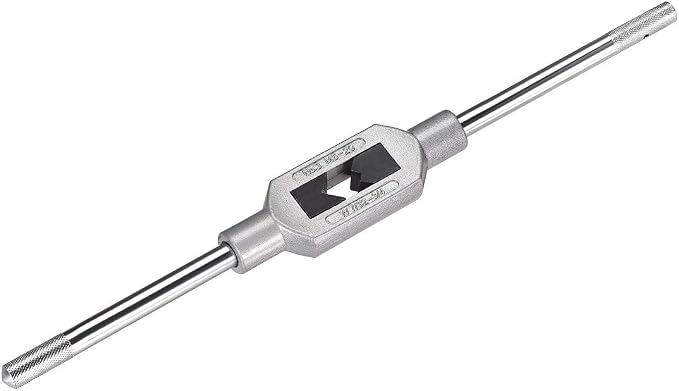 uxcell Adjustable Tap Wrench Handle, for Metric M5-M20 W7/32-3/4 Taps, Thread Tap Holder Reamer Hand Tapping Tool for Machinist Repair, Medium Carbon Steel Handle with Nickel Plated