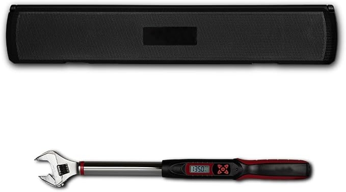 Tapha Tools Adjustable Digital Torque Wrench 5 - 99.5 ft-lbs (6.8 - 135 N-m) Torque Range, 5 - 30 mm Adjustable Jaw, LED and Buzzer Notification, Preset Memory, ISO 6789 Tested and Calibrated