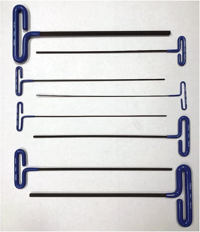 EKLIND 55208 Cushion Grip Hex T-Key allen wrench - 8pc set Metric MM sizes 2-10 (12In shaft)