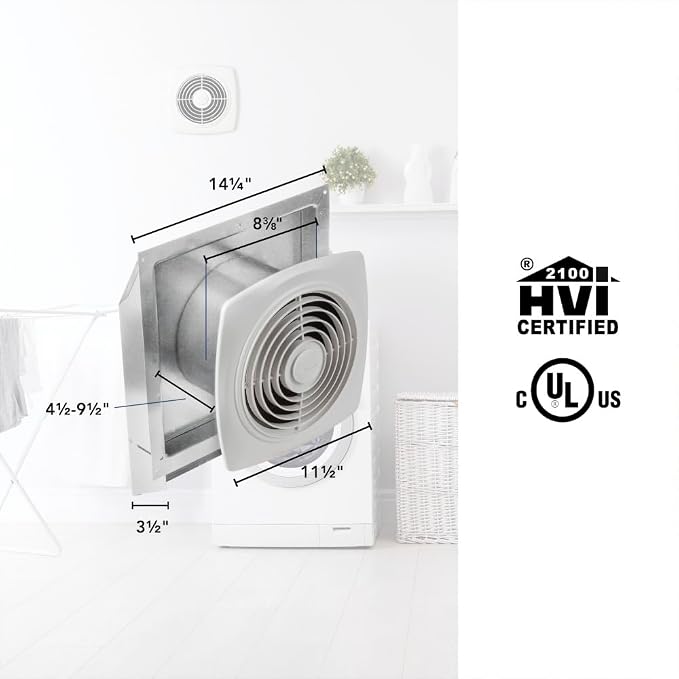 Broan-NuTone 509 Through-the-Wall Ventilation Fan White Cover, 200 CFM, 8.5 Sones, 8"