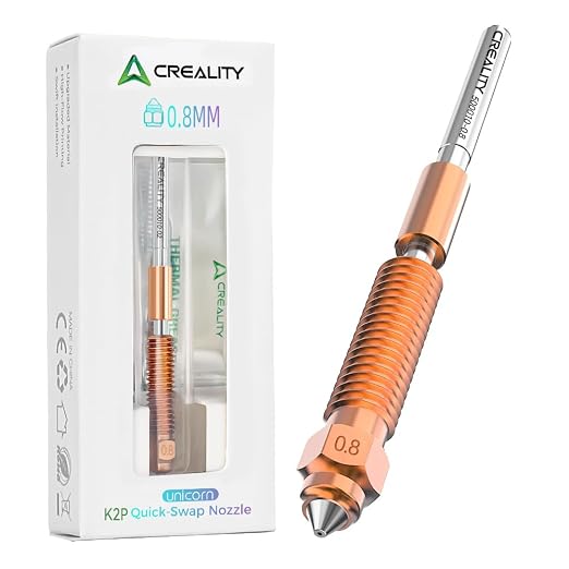 Creality K2 Plus/Hi Combo Nozzle 0.8mm, Original K2 Plus Unicorn Quick Swap Nozzle with Titanium Alloy Heat Break, Copper Alloy Hardened Steel, High Flow High Speed Printing for Creality K2/ K2 Pro
