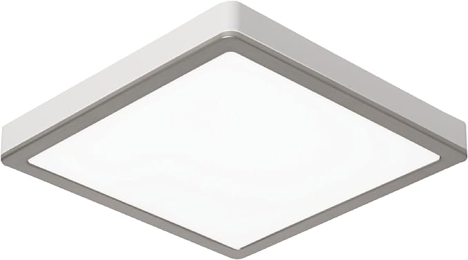 Homewerks 7105-12-BN Bathroom Fan with Light 100-CFM 2 Sones Square Ventilation Fan Dimmable LED Light and Magnetic Trim Ring Brushed Nickel