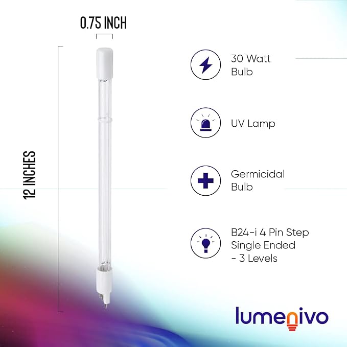 lumenivo 30W UV Light Water Purifier Replacement Lamp for Aquasana Whole House Water Filter System, Sterilight UV Lamp Filter - 1 Pack