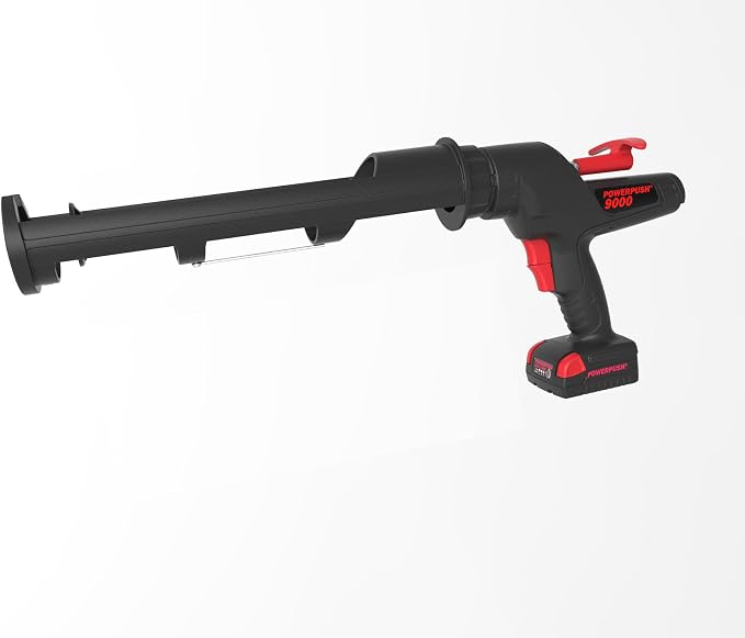 Heavy Duty Caulking Gun | 12V Cordless Drive | 29oz Cartridges 856ml 1 Quart | 450lbs Thrust | No Drip Professional Calking for Painters, DIYers, Automotive, Contractors