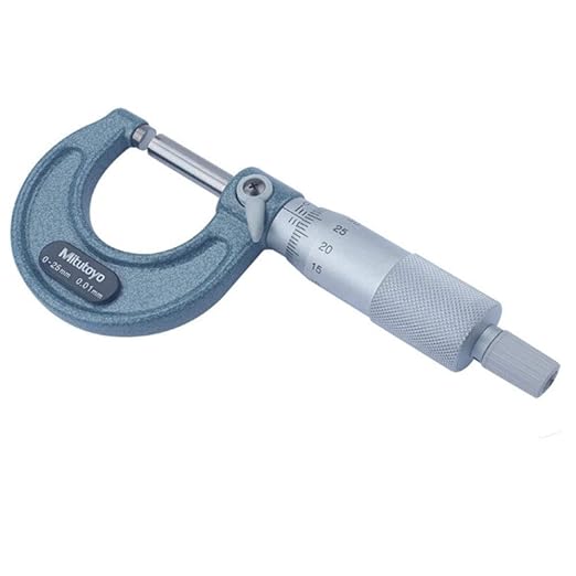 Mitutoyo 103-137, Outside Micrometer, 0-25mm Measuring Range, 0.01mm Graduation, ±0.002mm Accuracy, High-Accuracy Thickness Measurement with Smooth Stop Control and Reliable Repeatability