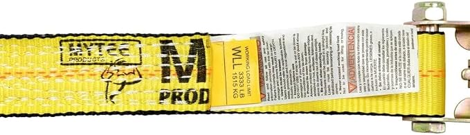 Mytee Products 2 inch x 27' Heavy Duty Tie-Down Ratchet Straps w/Flat Hook - 10,000 lbs Breaking Strength - Wide Handle Flat Hook Ratchet Straps for Cargo, Flatbed Trailers, Pickup Trucks
