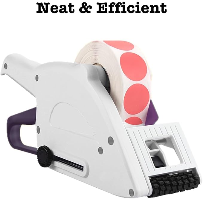 Generic Manual Label Applicator, Portable Handheld Barcode Sticker Gun, Flat Round Bottle Labeling Machine, for 1” 3” Label Roll Core, 11.2*4.4*3.7in