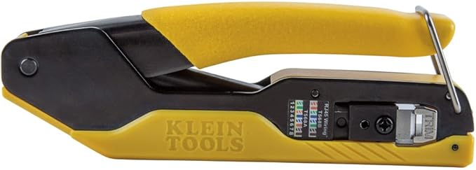 Klein Tools 80017 Data Cable Crimper and Modular Data Plug CAT6 50-Pack Tool Kit, Pass-Thru Installation Tool Kit, 2-Piece