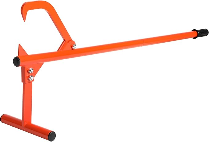 51" Long Handle Log Lifter, Adjustable Heavy Duty Log Roller, Cant Hook with Rubber Grip, Logging Tool for Rolling and Raising Log (Orange)