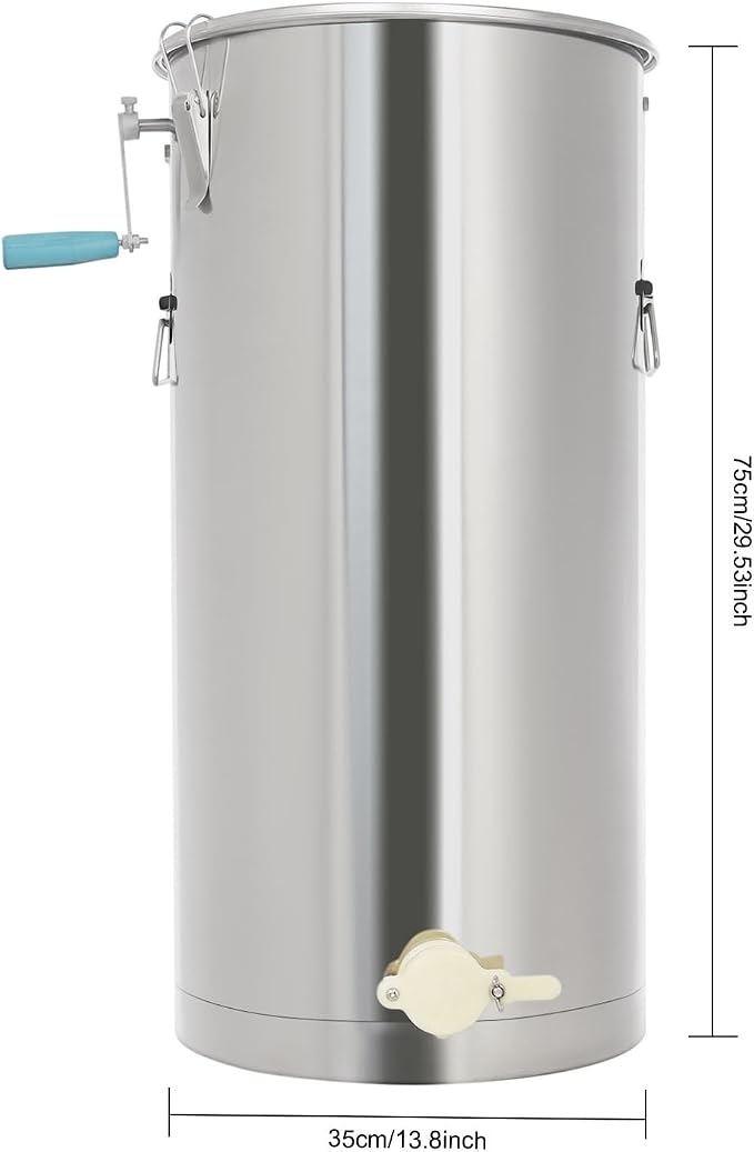 Electric Honey Extractor, Stainless Steel Beekeeping Extractor Equipment, Honeycomb Drum Spinner with Adjustable Stand for Beekeeping Starter Harvest Honey