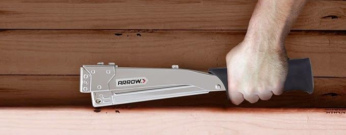 Arrow HT55BL Hammer Tacker, Manual Stapler for Construction and Insulation, Ergonomic Grip Handle, Dual-Capacity Rear-Load Magazine, Fits 1/4”, 5/16", or 3/8" Staples, Silver (Pack of 4)