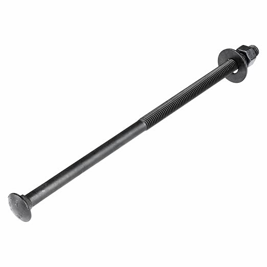 3/8" x 12" (25 Pack) Black Carriage Bolt Kit, Grade 307A, Ceramic Coated for Exterior Use, 2X Rust Resistance of Galvanized by Makers Bolt