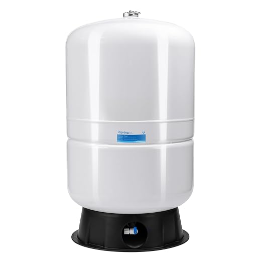 iSpring 40 Gallon RO Tank, Pre-Pressurized Water Storage Tank for Reverse Osmosis RO Systems, Metal High Capacity RO Water Tank, Includes Tank Valve & Elbow, Model: T40M