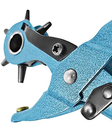 Herm Sprenger Leather Hole Punch Made in Germany Professional Tool Revolving Blue Hole Maker for Leather Products Belt Watch Strap Saddle Bridle Handbag Shoes Stirrup Leather