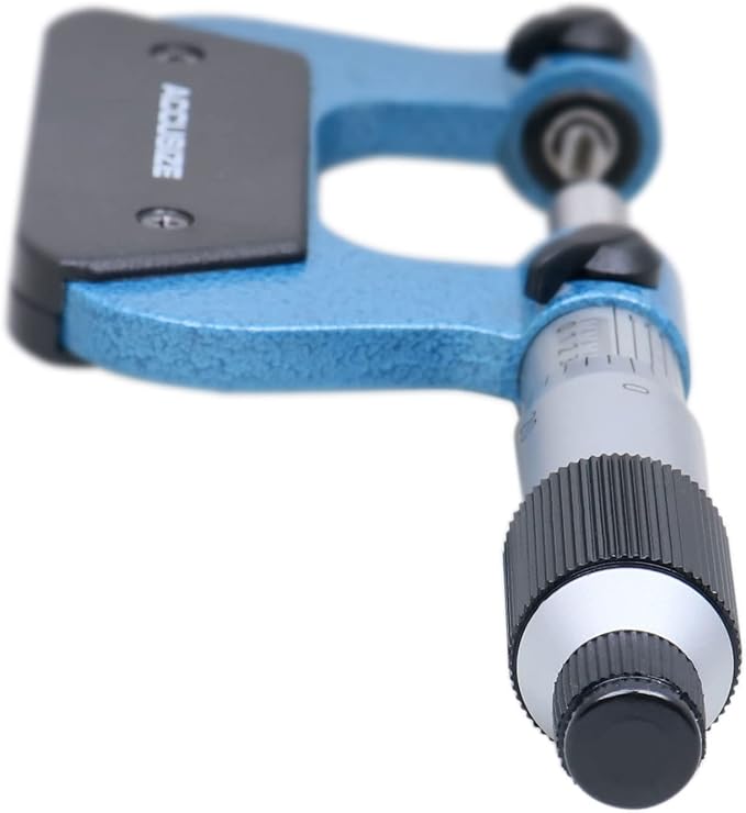 Accusize Industrial Tools 0-1'' by 0.001'' Screw Thread Micrometer with 5 Anvil in Fitted Box, S916-C750 | 5 Anvil Sets: 64-48, 44-28, 24-14, 13-9, 8-5 TPI, 0.0001" Resolution, ±0.00016" Accuracy
