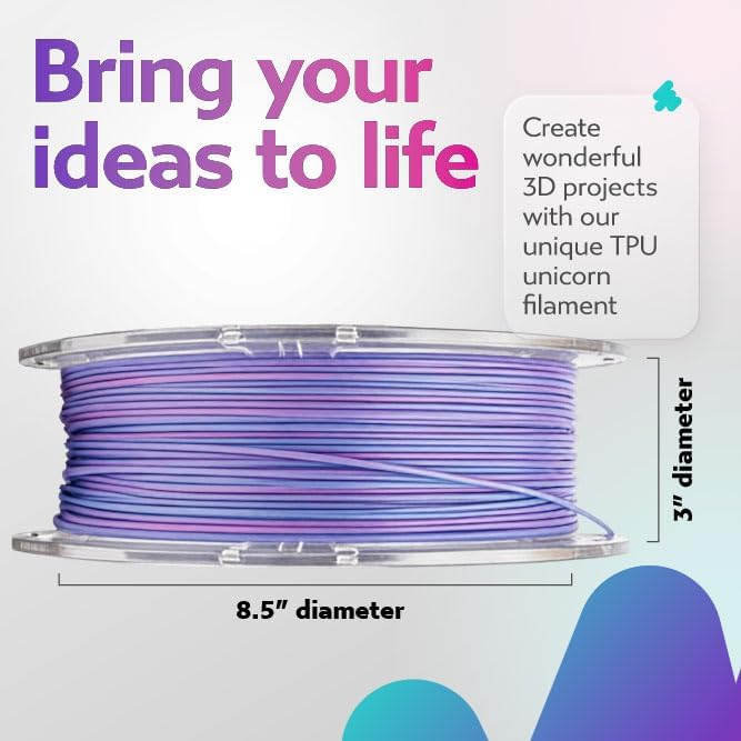 Cookiecad TPU Filament 1.75mm 1kg Unicorn 3D Printer Filament - Unicorn TPU