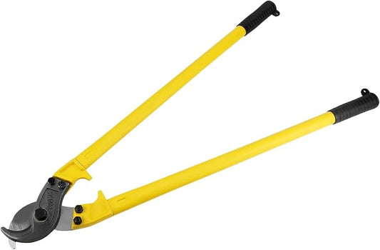 QWORK Cable Cutter, 32 Inch Stainless Steel Hardened Cutter for Cutting Up to 1/2" Wire Rope