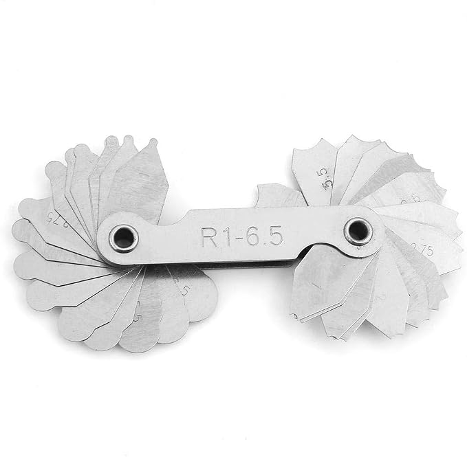 Radius Gauge Set ，4pcs Stainless Steel Radius Fillet Gauge Measuring Tool R0.3-1.5/ R1-6.5/ R7-14.5/ R15-25