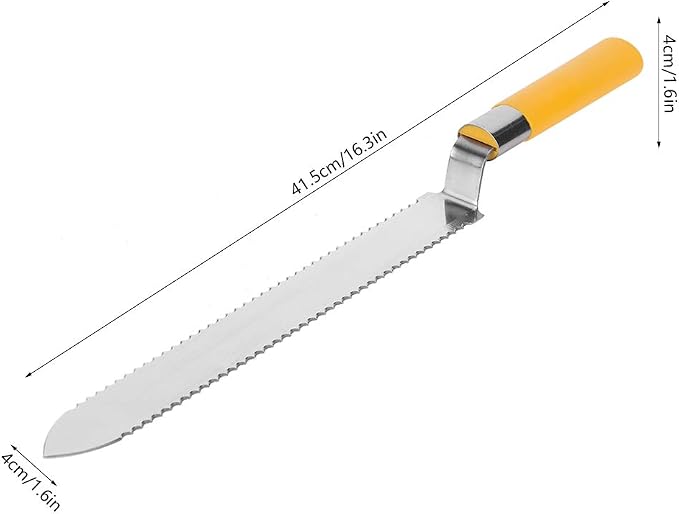 16 . 3in Stainless Steel Beekeeping Serrated Honey Scraping Knife Uncapping Knife Beekeeper Tools for Honey Harvesting Extracting Bee Keeping , Honey Uncapping Knife , Honey Scraper Honey Scraping