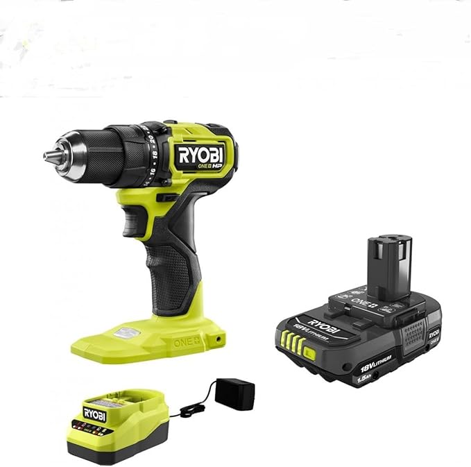 RYOBI 18V ONE+ HP Compact Brushless 1/2" Drill/Driver Kit With Battery & Charger