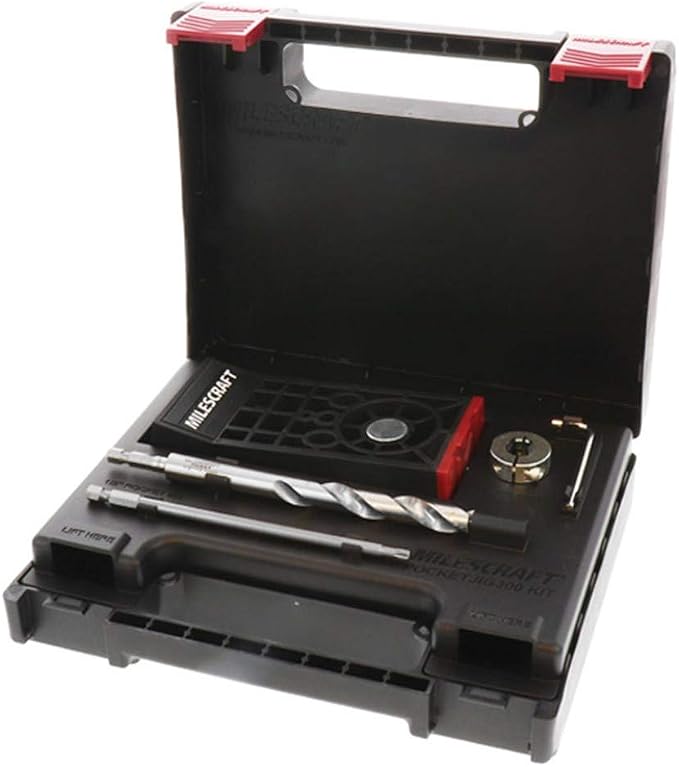 Milescraft 1326 Pocket Jig 300 - Twin/Double Heavy Duty Pocket Hole Jig Kit System. Complete Pocket Hole Kit for 2x4's with all accessories included.