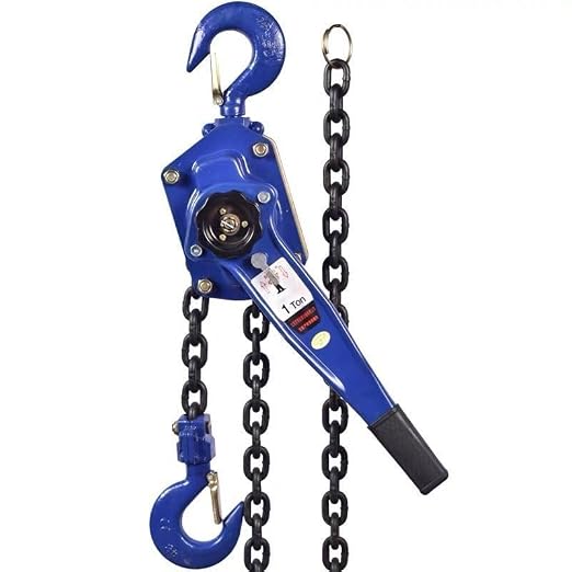 Hand Chain Hoist 1 Ton 10ft Chain Block and Tackle Pulley System, 6mm Chain Come Along Winch Heavy Duty Block Chain Fall Hoist, G80 Chain Lever Hoist Garage Chain Lift