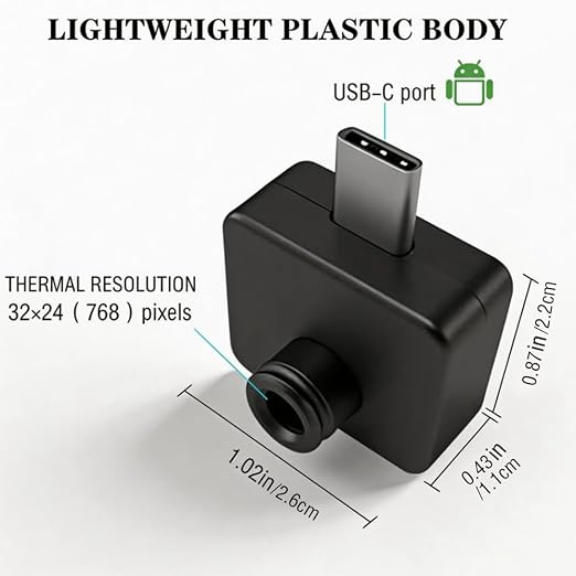 TIOP03-HK MLX90640 Thermal Camera for Android | Compact and portable thermal imager, easy to carry, ideal for household, electrical, HVAC and daily equipment troubleshooting