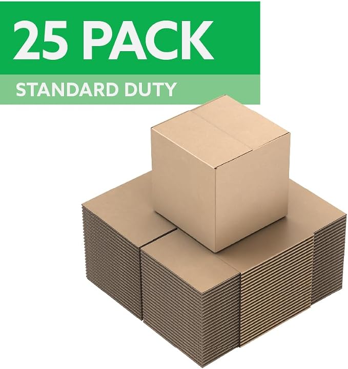 12"x12"x12" Shipping Boxes, Corrugated Cardboard Moving & Packing Boxes for Shipping, Storage and Packaging, Bundle of 25