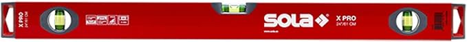 SOLA LSX32 X PRO Aluminum Box Profile Spirit Level with 3 60% Magnified Vials, 32-Inch