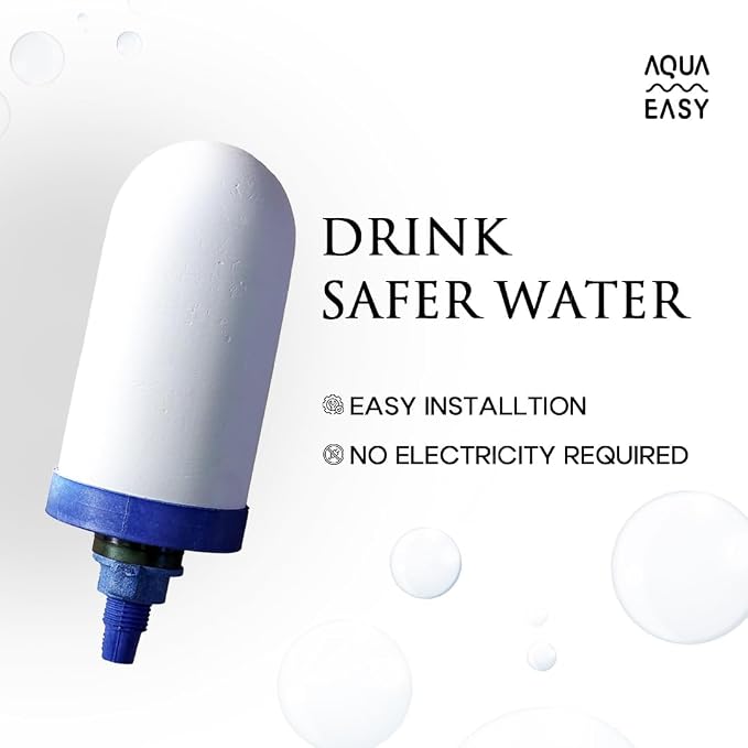AquaEasy 4 Inch Ceramic Water Filter Candles (Pack of 4) Replacement Filter for Gravity water filtration system | Household Water Bucket Filtration System | Suits all major brands |